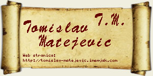Tomislav Matejević vizit kartica